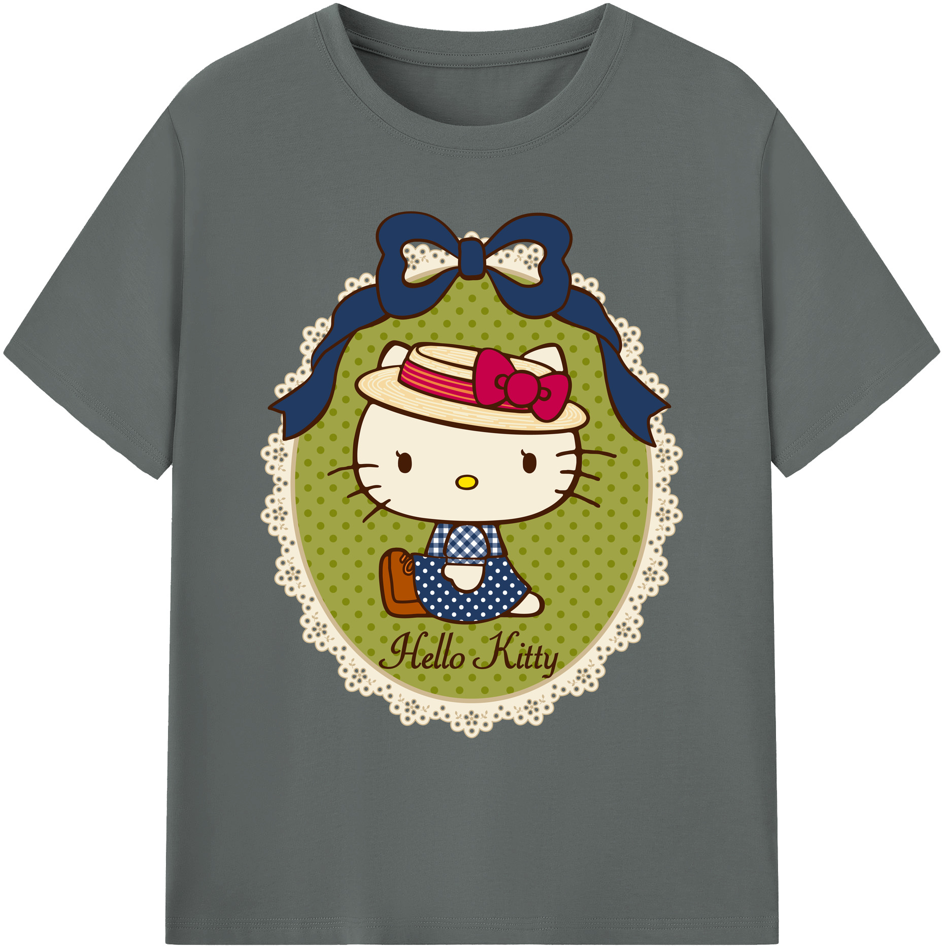 （画像用） Hello Kitty ハローキティ 綿100％ メンズ半袖Tシャツ｜肌触りやわらか＆通気性